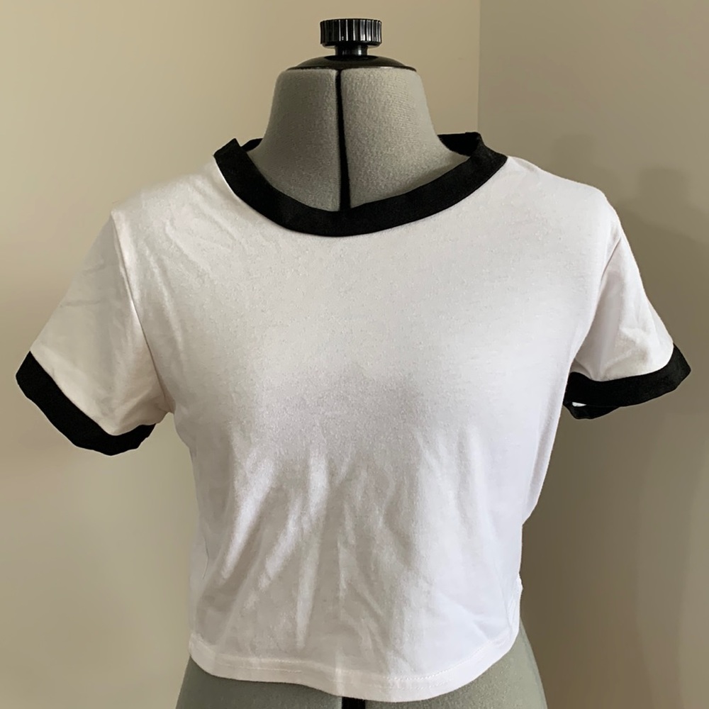 Black and White Crop Top